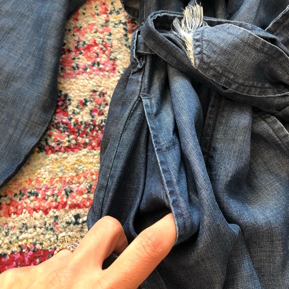 Cloth and stone chambray trench jacket size small - Picture 6 of 8